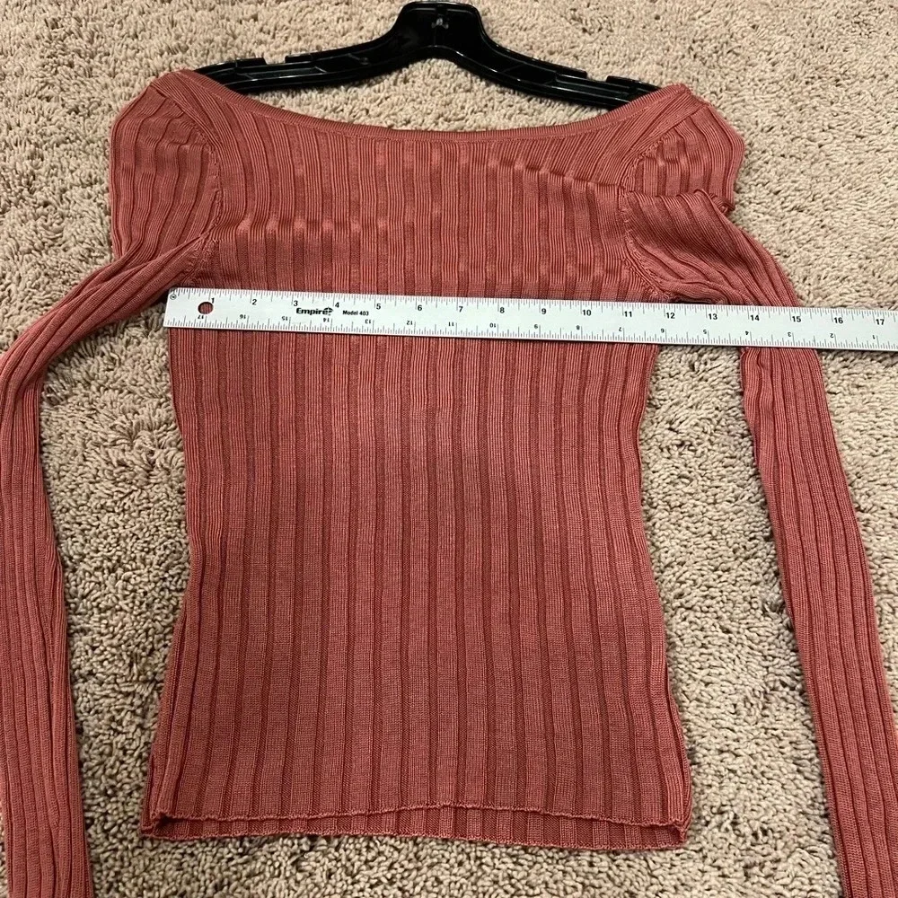NWT new Free People XS hits different lace up ribbed top rusted coral